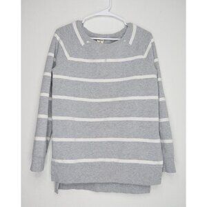 Goodthreads Sweater Heather Gray Open Stripe Long Sleeve Crew Neck Women's XS